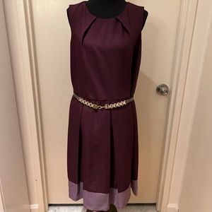 Purple Pleated Dress